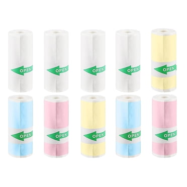 Lot de 10 Papier Autocollant Thermique – Coloré/blanc, pour Appareils Photo d'Enfants, Impression Instantanée