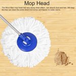 Spin Mop KSTE - 1 PC de Tête de Mops Spinning,Recharge de microfibre magique tournant 360°Mop pour le nettoyage,Approvisionnement en salle de bain à domicile.(Blue Purple et Blanc)