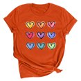 thumbnail image 1 of Meichang Valentines Day Chemises Femmes Imprimé Cœur Manches Courtes Col Rond Hauts Coupe Ample Pull T-Shirts Mignons Blouses, 1 of 2