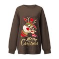 thumbnail image 5 of Chandail de Noël pour Femmes 2023 Mode Manches Longues Col Rond Imprimé de Noël Hauts Amples Blouse Chandails en Liquidation, 5 of 5