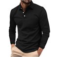 thumbnail image 1 of RXIRUCGD Chemise Décontractée pour Homme à Manches Longues avec Boutons, Poche et Col Rabattable, Noir, Taille : L, 1 of 5