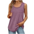 thumbnail image 1 of Liquidation d'Économies! Hauts pour Femmes Grande Taille, Blouse d'Été à Manches Courtes pour Femmes, T-shirt à Manches Courtes Uni à Col Rond pour Femme, 1 of 4