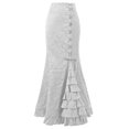 thumbnail image 1 of XZNGL Women Punk Style Retro Mermaid Skirt Vintage Long Ruffle Slim Fit Fishtail Skirt, 1 of 1