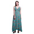 thumbnail image 1 of Bimba Robe Longue à Imprimé Floral pour Femmes, Bretelles Spaghetti, Col en V, Maxi, Tenue de Plage - Moyen, 1 of 4
