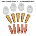thumbnail image 1 of 14pcs Pointe de Contact Diffuseur de Gaz Ensemble de Support de Pointe, CNC Usiné, Ensemble de Support de Pointe de Contact, Adapté pour 24KD MIG Torche de Soudage, 1 of 8