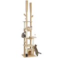 thumbnail image 1 of PawHut 89"-100" Floor to Ceiling Cat Tree w/ Scratching Posts, Brown, 1 of 10
