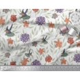 thumbnail image 3 of Soimoi White Poly Georgette Fabric Flying Bird & Floral Print Sewing Fabric BTY 52 Inch Wide, 3 of 3