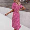 thumbnail image 4 of Robes d'Été Grande Taille pour Femmes 2024 Décontractées de Printemps et à Col en V à Manches Trois-Quarts Robe Imprimée Économisez jusqu'à 65 % de Rabais!, 4 of 7