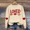 thumbnail image 2 of RKSTN Chandail pour Femmes 2024 Saint-Valentin Cœur d'Amour Imprimé Chandail Uni Col Rond Manches Longues Coupe Ample Blouse Hauts, 2 of 6