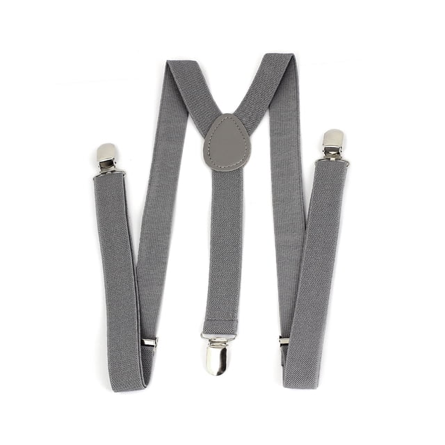 Unique Bargains Hommes Femmes Bretelles Élastiques en Forme de Y avec Pince Ajustable, Gris Pâle, Conçues avec une Languette en Similicuir à Dos en Y, des Bandes Élastiques en nylon et spandex, et des Pinces Métalliques Durables. Ces Bretelles, Mesurant 35,4 Pouces de long et 1 Pouce de Large, Offrent un Ajustement Sécuritaire pour Pantalons, Pantalons, jeans et shorts. Idéal pour Hommes et Femmes à la Recherche de Bretelles Ajustables pour un Style Polyvalent.