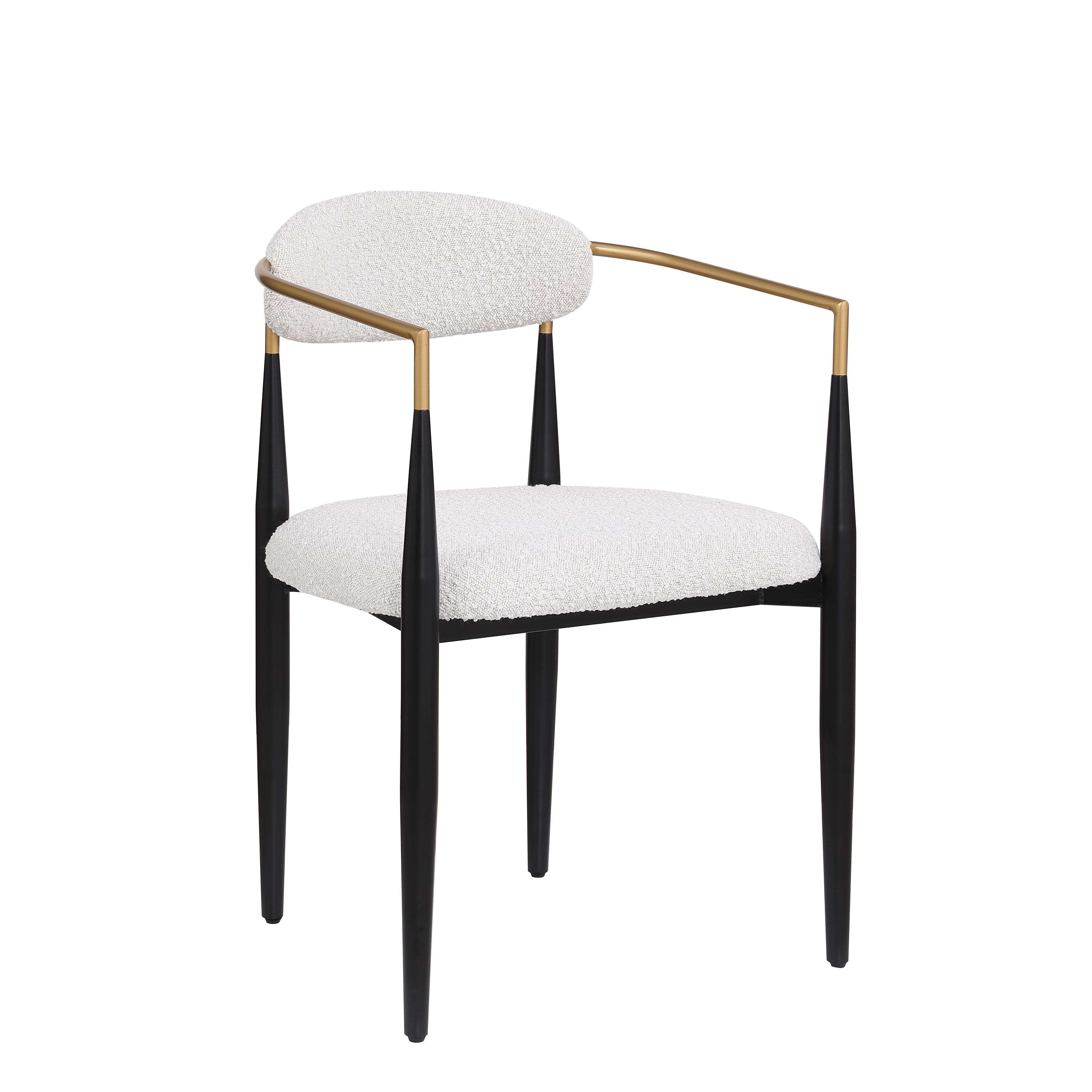 Ensemble de 2 chaises de salle à manger modernes Noble House, dossier ajouré incurvé, revêtement, beige
