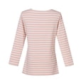 thumbnail image 5 of Timegard Hauts pour Femmes à Rayures Col Rond Manches Longues T-Shirts Basiques Automne Décontractés Amples Confortables Hauts, 5 of 5