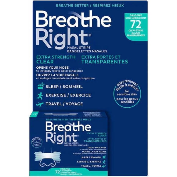 Breathe Right BR Clear Nasal Strips 72 Ct