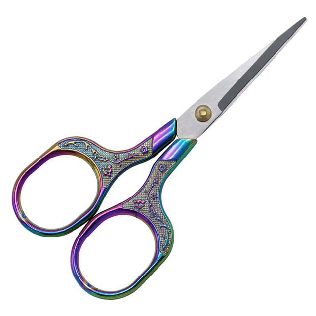 Scissors for Office Vintage Stainless Steel Electroplated Scissors Retro Carved Scissors Stitch Thread Ends Home Scissors Office Scissors Stainless Steel Scissors