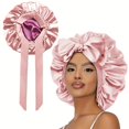 thumbnail image 1 of LNGOOR Silk Double Layer Fitted Sleeping Bonnet with Drawstring Closure - Adjustable Straps  Lightweight  Breathable  and Soft - Perfect for Homecoming  All-Season Wear, 1 of 7