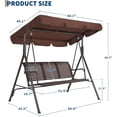 thumbnail image 2 of YUSAZENS 3-Seat Outdoor Patio Swing Chair with Adjustable Canopy Heavy Duty Steel Frame Built-in Cup Holders Pivot Storage Table for Garden Backyard Lawn Front Porch Brown, 2 of 7