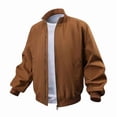 thumbnail image 1 of Mens Jackets Casual Stand Collar Flight Jacket Solid Long Sleeve Hooded, 1 of 8