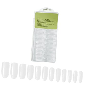 240 Pcs Faux Ongles Embouts Transparents Femmes Filles Extensions d'Ongles, Ongles à Presser Manucure Artificielle pour Salons de Manucure, Cadeau Pratique Ovale Transparent