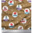 thumbnail image 1 of Soimoi Modal Satin Fabric Gift Box,Car & Santa Christmas Print Sewing Fabric Yard 42 Inch Wide, 1 of 3