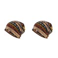 thumbnail image 2 of Maytalsory Bonnet Ethnique Style Hijab Imprimé Floral Coloré Turban Réglable Protection des Oreilles Accessoires de Style Bonnet Café Floral 2Set, 2 of 6