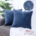 thumbnail image 1 of PiccoCasa Set of 2 Soft Water Repellent Throw Pillow Covers Navy Blue 20x20 Inch, 1 of 7