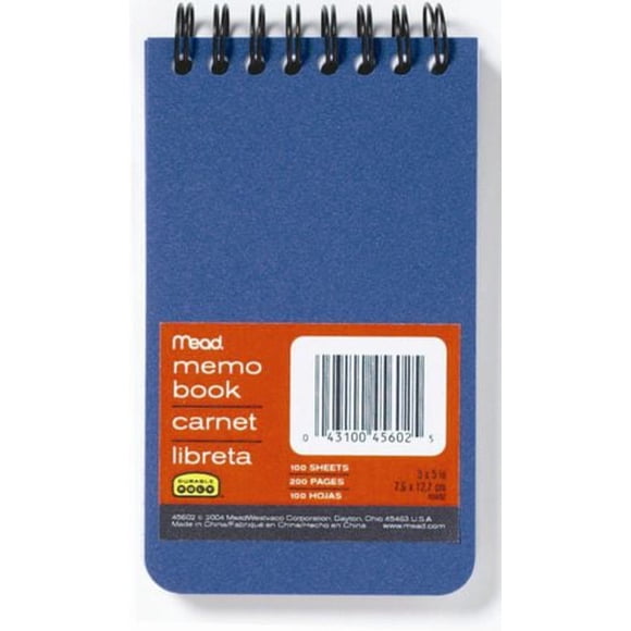 Carnet de notes en poly, 3 x 5, 200 pages