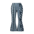 thumbnail image 4 of Pantalon Taille Haute Femme Amincissant Décontracté Fête Rue Printemps Droit Rétro Imprimé Floral, 4 of 7