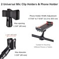 thumbnail image 4 of 4 Packs Microphone Boom Arm Stand Dual Mic Clips Adjustable Tripod Phone Holder, 4 of 11