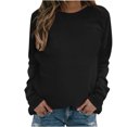 thumbnail image 1 of CEHVOM Mode Femmes Décontracté Manches Longues Col Rond Uni Chandail pour Dames Hauts Blouse Liquidation, 1 of 4