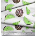 thumbnail image 2 of Soimoi Tissu Poly Georgette Imprimé de Fruits Melon D\'eau au Mètre, 42 Pouces de Large, 2 of 3