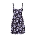 thumbnail image 5 of Pisexur Robes d'Été pour Femmes Robe Bohème à Imprimé Floral Sans Manches à Encolure Carrée à Larges Bretelles Robe Midi Tunique Taille Haute Robe Trapèze Mini Décontractée Élégante Fluide Hawaïenne de Plage avec Poche, 5 of 5