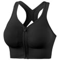 thumbnail image 1 of Ailaofu Women's Zip Front Sports Bras Wireless Padded Racerback Medium Support Post-Surgery Bra Yoga Exercise Athletic Bras, 1 of 2