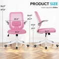 thumbnail image 3 of BestOffice Home Office Chair, Lumbar Support Breathable Ergonomic, Flip Up Armrests for Conference Room, Pink, 3 of 7