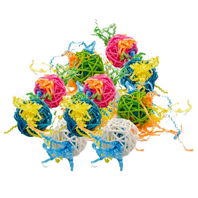 maskred Vibrant 10pcs Rattan Ball Bird Toy DIY Accessory Toy for Parrot Budgie Parakeet 5cm 1Set