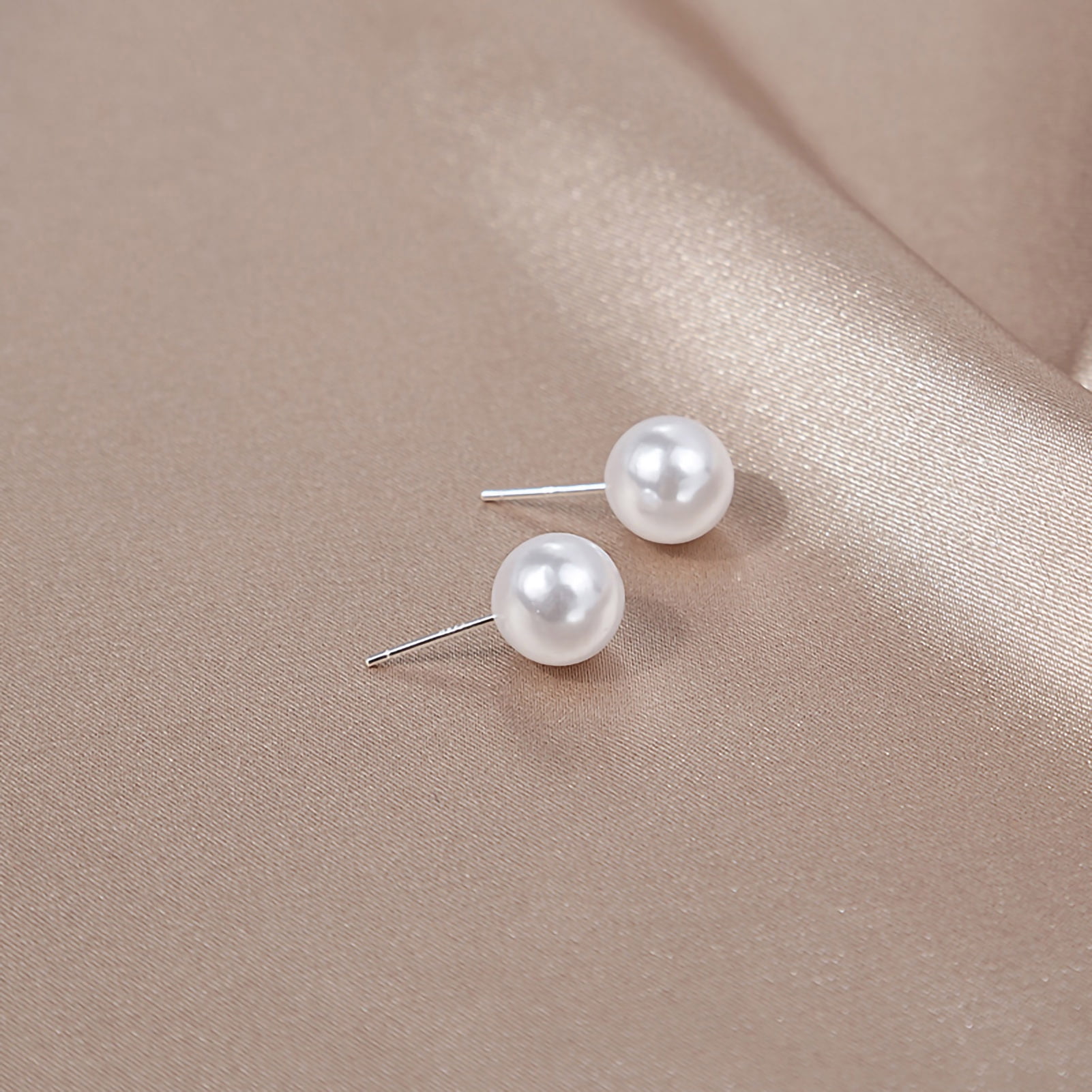 Pearl Stud Earrings Earrings Studs Concise Earrings Studs Stud Earrings Fashion Stud Earrings Pearl Stud Earrings 8mm Classic Style Polished Concise Earrings Studs For Women
