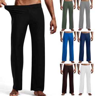 Meichang Men's Pajama Pants Elastic Waist Loose Sleep Lounge Bottoms Soft Comfy Pj Pant Sleepwear Wide Leg Pant
