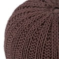 thumbnail image 3 of Simpli Home Shelby Boho Round Hand Knit Pouf in Chocolate Brown Cotton, 3 of 5
