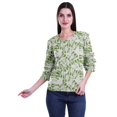 thumbnail image 2 of Moomaya T-Shirt Court pour Femmes en Coton Imprimé à Manches à Volants Grande Taille, 2 of 4