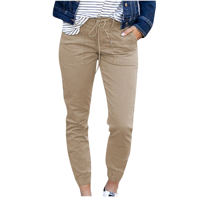 Womens Solid Color Comfortable Leisure Pants Waistband Sweatpants Pants Length Pants