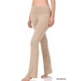 thumbnail image 3 of CHUANK Womens & Plus Stretch Cotton Fold-Over High Waist Bootcut Workout Flared Yoga Pants, 3 of 4