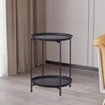 thumbnail image 4 of Tyidzon Scandinavian Small Tea Table Iron Sofa Side Table High Strength Plastic Small Corner Table Modern Concise Living Room Bedroom Small Round Table, 4 of 6