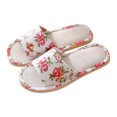 thumbnail image 1 of RKSTN Pantoufles pour Femmes Mode Couple Décontractées en Lin Bout Rond Imprimé Confortables Tongs Décontractées Chaussures d'Intérieur,Pantoufles pour Femmes Intérieur Extérieur, 1 of 3