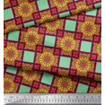thumbnail image 3 of Soimoi polyester Crepe Fabric Check & Mandala Decorative Print Sewing Fabric Yard 52 Inch Wide, 3 of 3