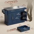 thumbnail image 3 of HOMCOM Îlot de Cuisine avec Rangement, Chariot de Cuisine Roulant, Bleu Marine, 3 of 10