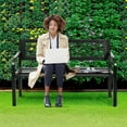 thumbnail image 4 of Costway Patio Park Garden Bench Porch Path Chair Outdoor Deck Steel Frame, 4 of 9