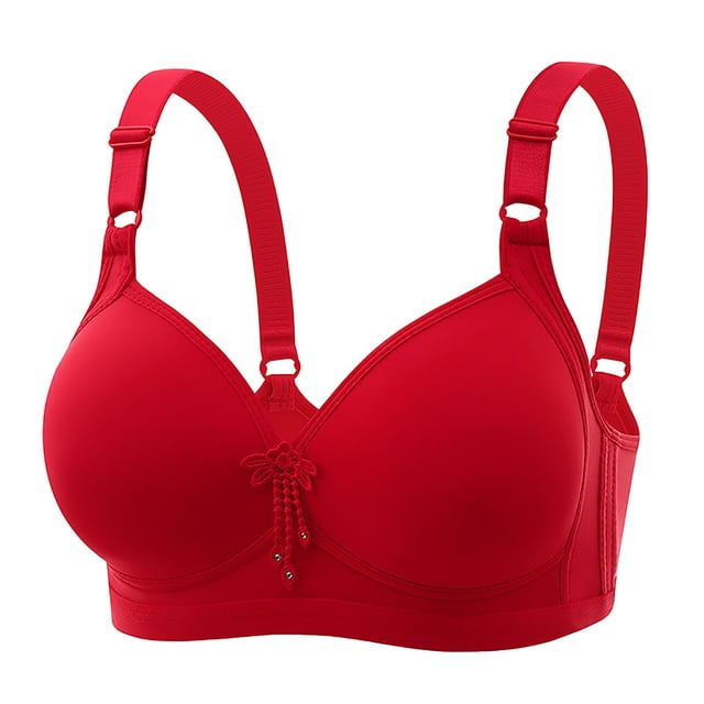 Clearance Sale 2025 Bra Women Clearance Lace Back Button Shaping Cup Adjustable Shoulder Strap Large Size Bra