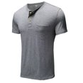 thumbnail image 3 of Innerwin Blouse Col Rond pour Hommes Hauts d'Été Col Henley Coupe Régulière T-Shirts Gris Clair L, 3 of 5