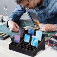 thumbnail image 4 of Phenofice 1Pc Black Wooden Phone Storage Box Multi-Grid Organizer for Home Office Classroom Use, 4 of 6
