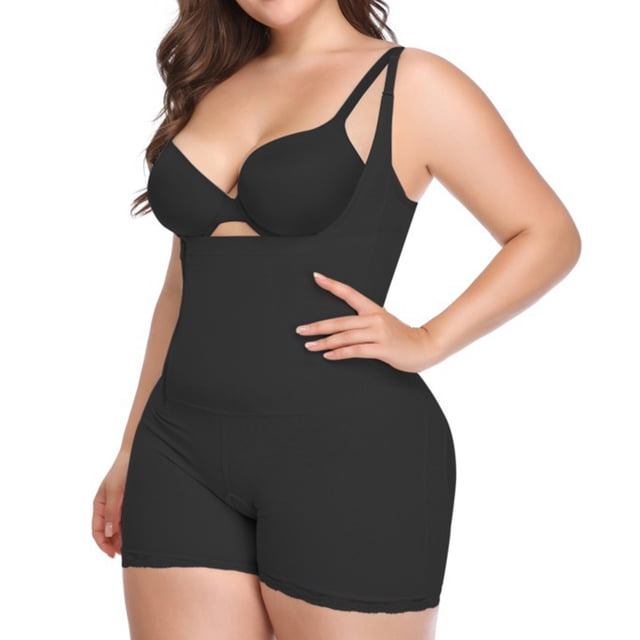 Levmjia High Waisted Shapewear For Women Tummy Control Postpartum Recovery Bodysuit with Adjustable Straps Open Crotch Design Plus Size Friendly Compression Garment Daily Wear