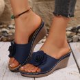 thumbnail image 2 of DXOUPM Sandals Womens Open Toe Floral Decorative Casual Wedge Sandals Slip on Ladies Shoes, 2 of 4